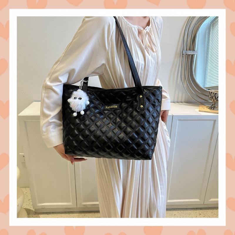  Túi xách nữ công sở đeo vai thiết kế ô trám kèm bông thanh lịch K221 Bag Tote Da 