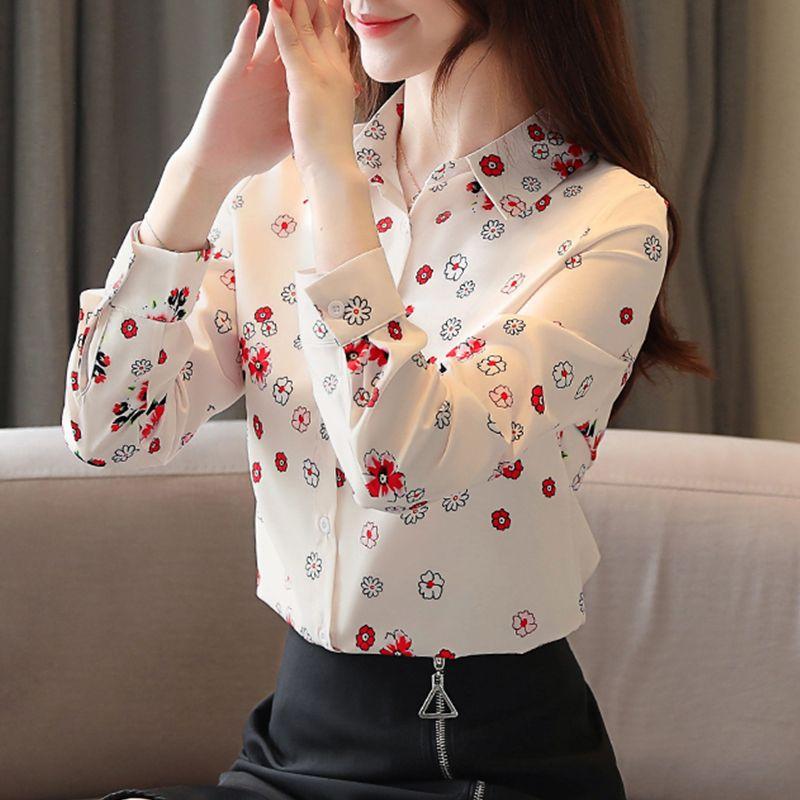 Áo Sơ Mi Nữ, In Hình, Áo Sơ Mi Dài Tay, Dành Cho Nữ, Thời Trang, Phong Cách Hàn Quốc, Hợp Xu hướng Và Thanh Lịch, Cổ Áo bẻ xuống, Áo Cánh, Hàng Mới Về Mùa Xuân 2025 Top Women Shirt 3