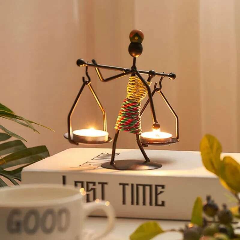Product Introduction of Vintage Metal  Handmade Iron Candle Creative Crafts Miniature Wrought Holder Home Living 7