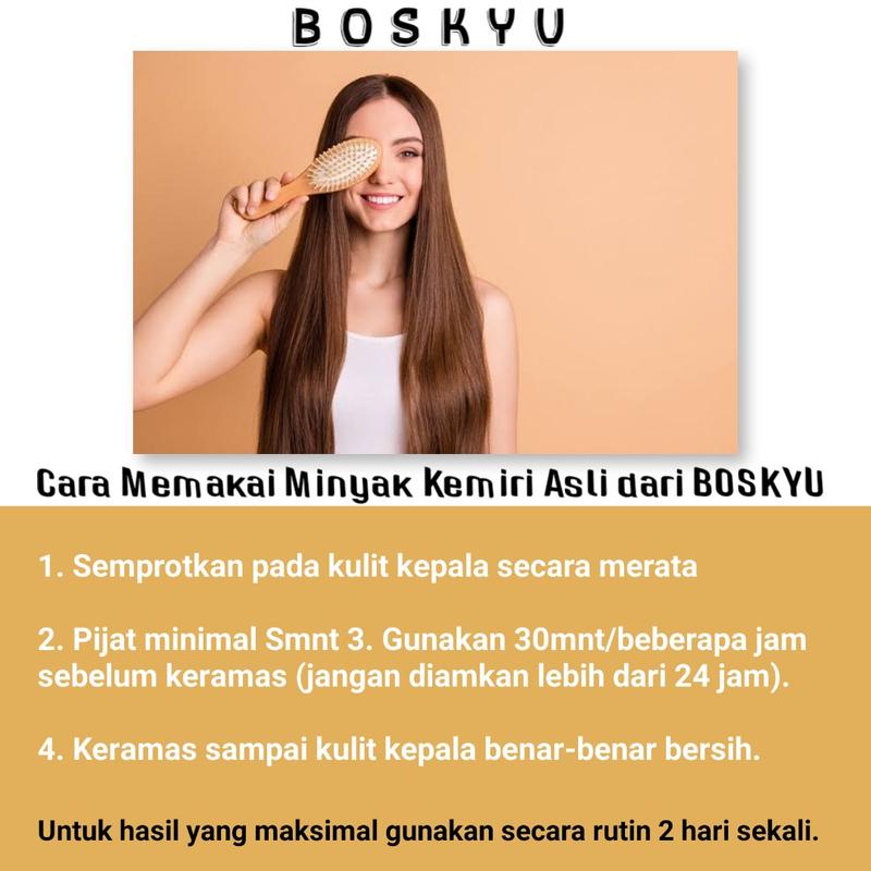 Boskyu Minyak kemiri bakar hair treatment penghalus rambut pelembab rambut 2