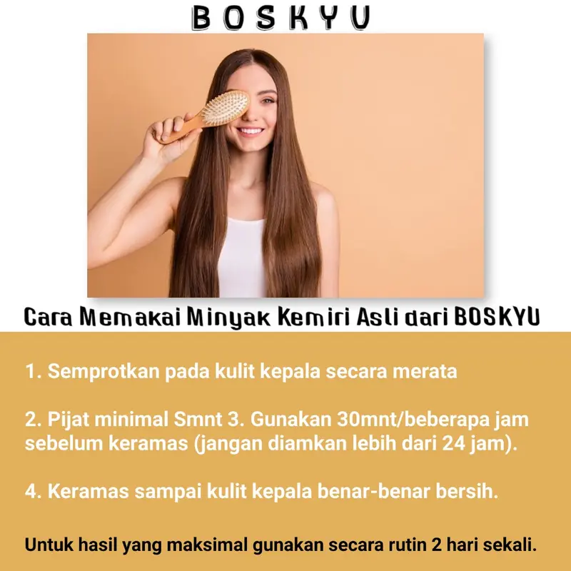 Boskyu Minyak kemiri bakar hair treatment penghalus rambut pelembab rambut 2