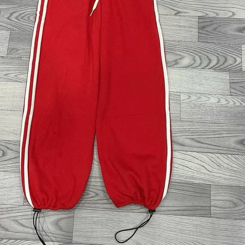 Quần dài ống rộng nỉ ngoại viền 2 sọc basic rút lai lưng chun unisex nam nữ 5