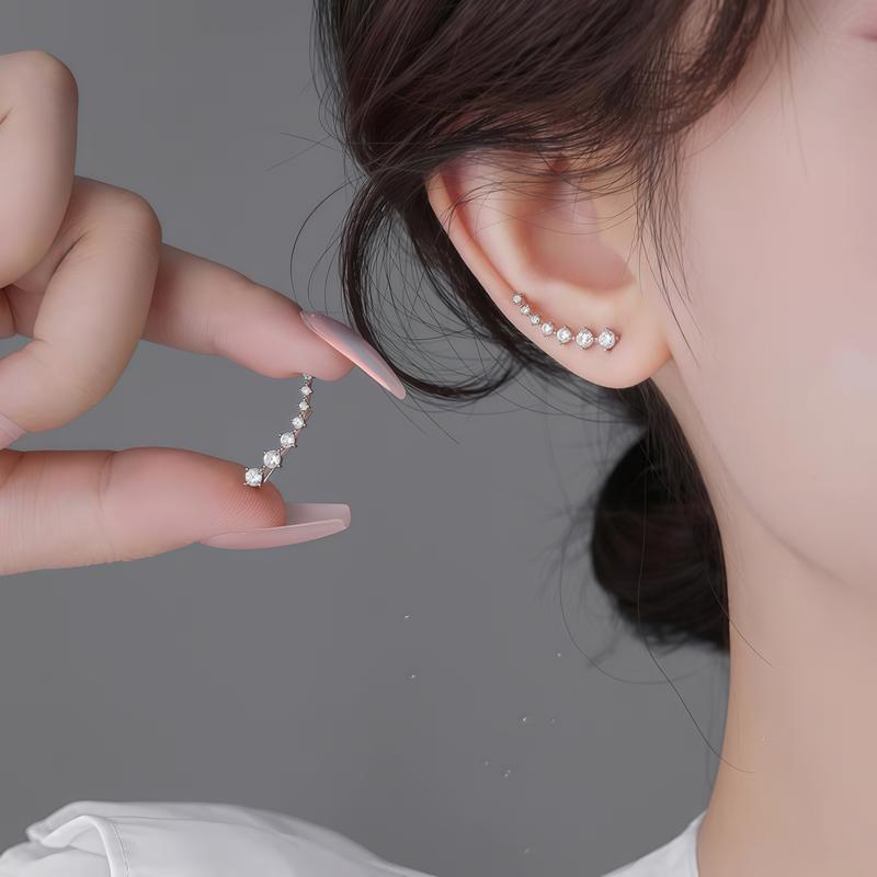 Bông Tai Đinh tán Zircon, Giá Cả Phải Chăng, Sang Trọng, Cao Cấp, Bông Tai Bảy Kim Cương, Kim Cương Màu, thả Tai, Trang Sức Tai Nữ 2