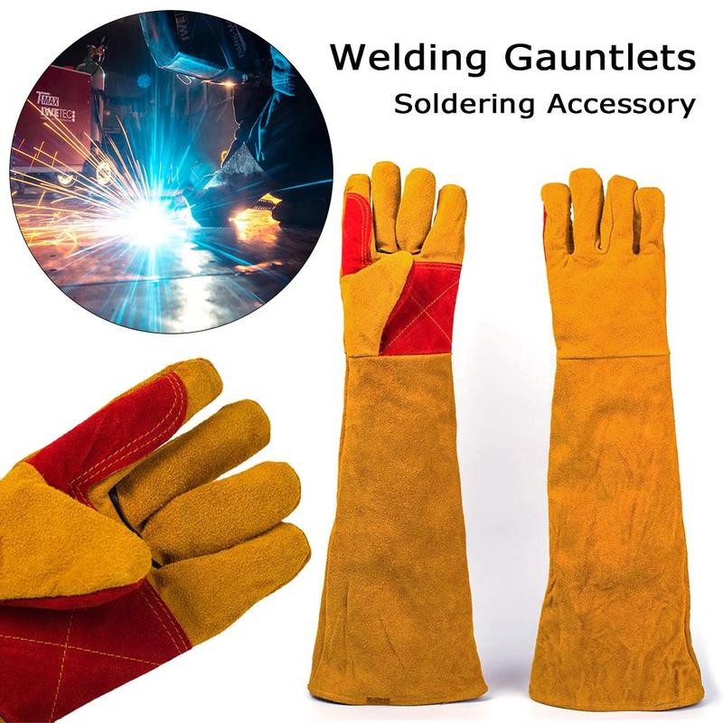 Product Introduction of 60cm Leather Fire Resistant for Welding Cooking Baking Fireplace Soldering Accessory Welding Glove Welding Gauntlets Works Gloves 16