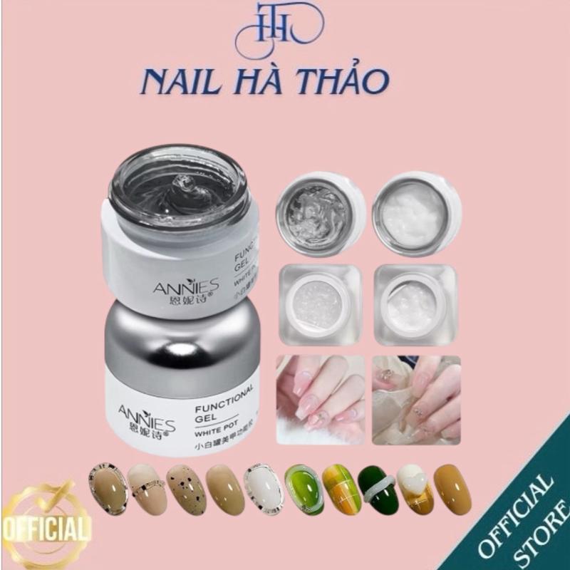 Gel vẽ nổi thủy tinh Annies Gel nặn hoa màu trong màu trắng hũ 20g làm móng NAIL HÀ THẢO sơn tạo Sơn Gel nail gel gel metan gel nặn nail