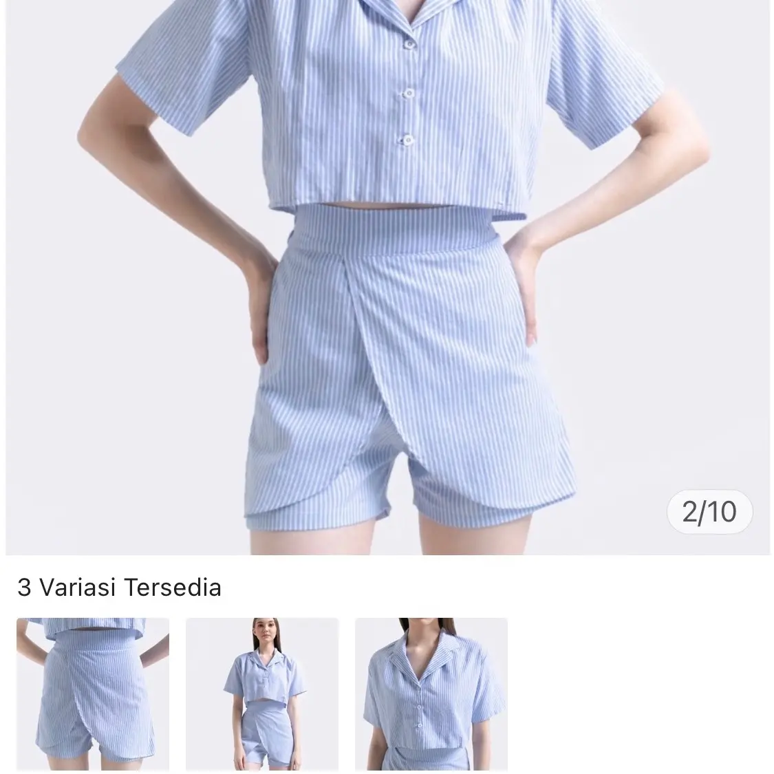 Celana rok garis-garis biru 012