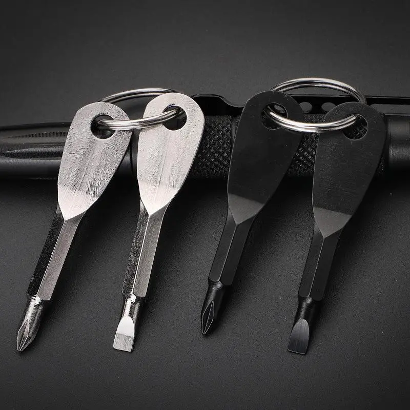 Mini Screwdriver Set with Keychain for Camping and Hiking