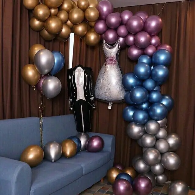 Set 50 bóng siêu nhũ mạ crom trang trí sinh nhật party phòng cưới 3