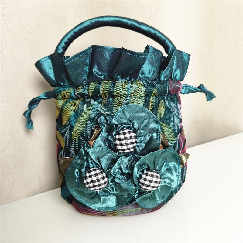 Product Introduction of vomic Fashion Embroidered Flower Women Handbags Ethnic Style Top Handle Bucket Bag Handmade Cosmetic Bag for Women 21