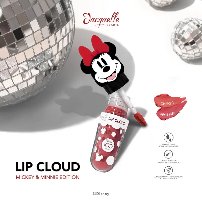 Jacquelle Lip Cloud - Disney Mickey Minnie - Lip Cream Tahan Lama Bibir Lipstick Lipstik - Pewarna Mencerahkan Bibir 2
