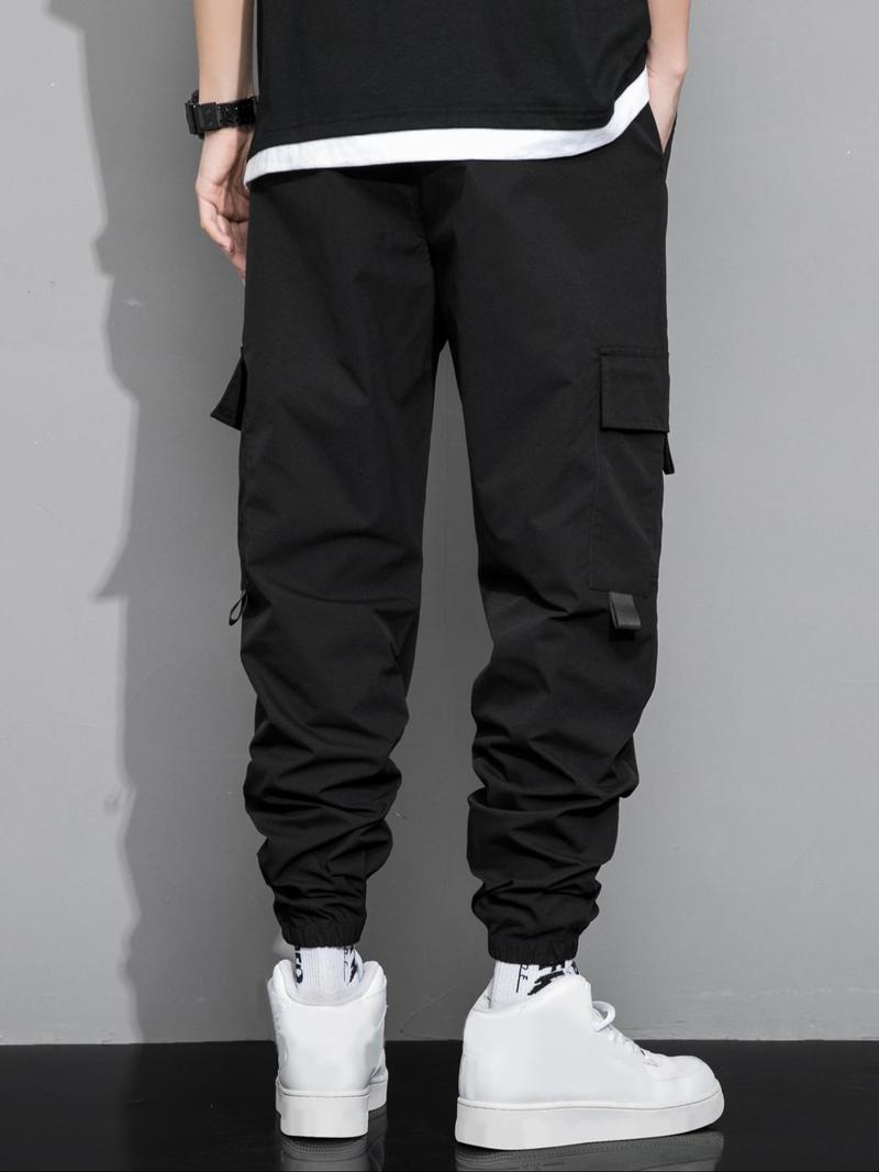 Product Introduction of Men's Drawstring Waist Cargo Pants, Casual Multi Pocket Trousers for Daily Wear, Fashion Men's Bottoms for All Seasons 5
