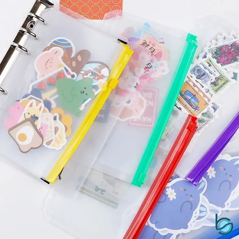 ZIPLOCK BINDER /Kantong Penyimpanan Tagihan/Binder Divider/Zipper Pocket/ZIPLOCK SLEEVE WARNA WARNI BINDER A6 ZIPLOCK KANTONG ZIPPER BINDER A5 A6 CARD LOOSE LEAF - Best Stationary 1