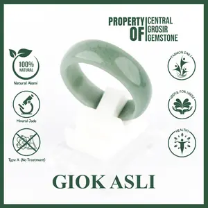 Cincin Giok Asli Pria Wanita Batu Natural Jadeite Jade Typa A