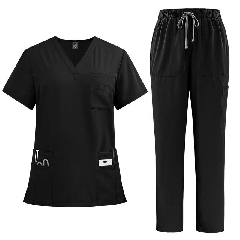 NiaaHinn Bộ đồng phục scrub mới unisex cho nam và nữ, áo thun nhanh khô, trang…