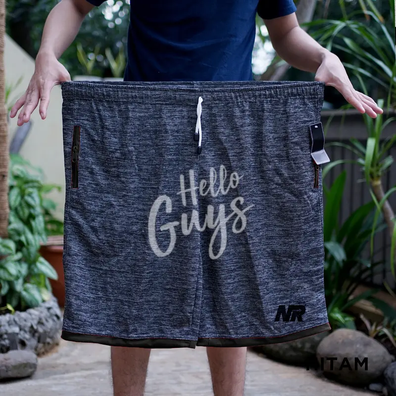 Celana pendek jumbo bb 120kg 110kg 100kg 90kg 80kg ukuran 3XL - 4XL motif polos kantung resleting 3