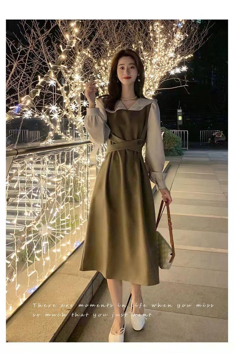 Product Introduction of Autumn Dress Women's New Style Women's Long Dress Small French Doll Neck Long Sleeve Skirt Small Design 4