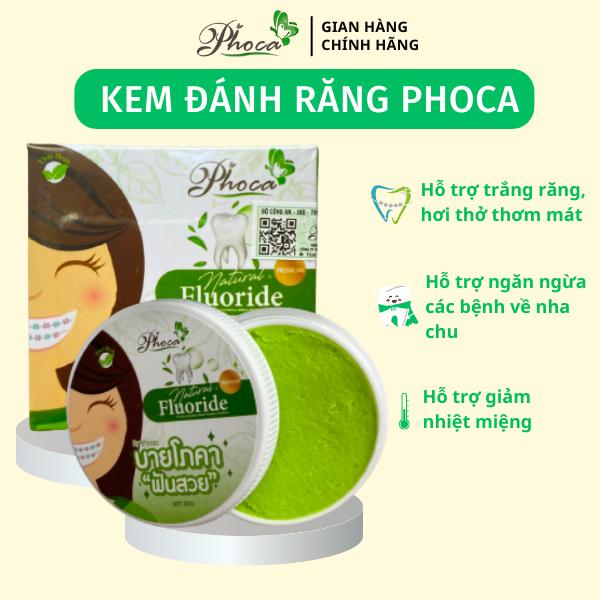 Kem đánh răng Phoca Thái Lan, Kem đánh răng cho người niềng, hỗ trợ trắng răng, hỗ trợ ngăn ngừa mảng bám, hỗ trợ cải thiện tình trạng hôi miệng, nhiệt miệng, hơi thở thơm mát 25gr