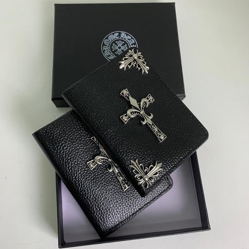 Ví đứng Chrome Heart da PU Cross x Anchor unisex fullbox 0