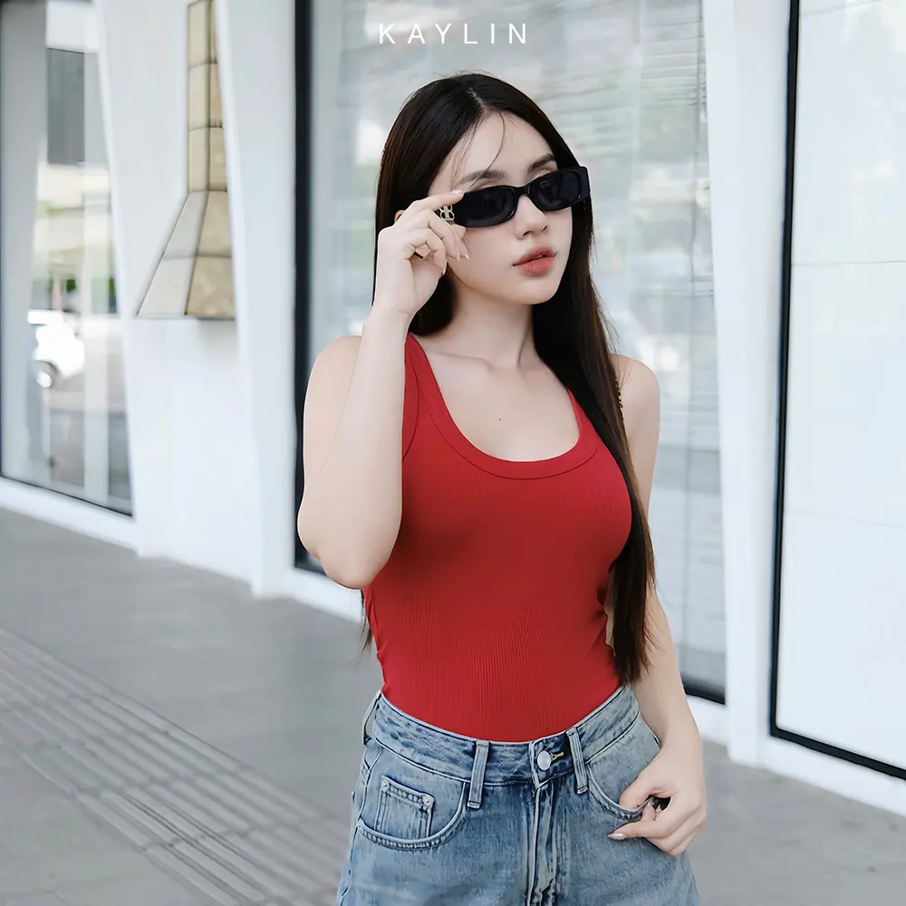 Áo thun ba lỗ nữ KAYLIN có size khoét cổ phong cách Tank Top thoáng mát KAYLIN - N2006 Women Trắng | BigBuy360 - bigbuy360.vn