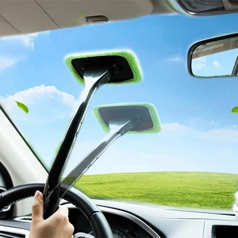 Car Window Glass Cleaning Brush, Car Front Windshield Cleaner, Window Cleaning Tool, Long Handle Auto Glass Wiper, Professional Car Cleaning Tool, Car Detailing Products