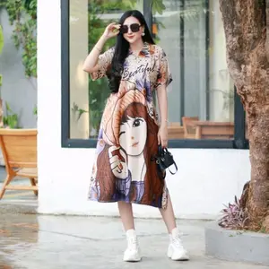 Daster Sofia Krah Resleting Busui Ld 110 Bahan Rayon