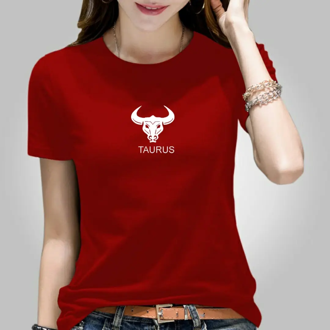 Kaos wanita bahan katun motif taurus