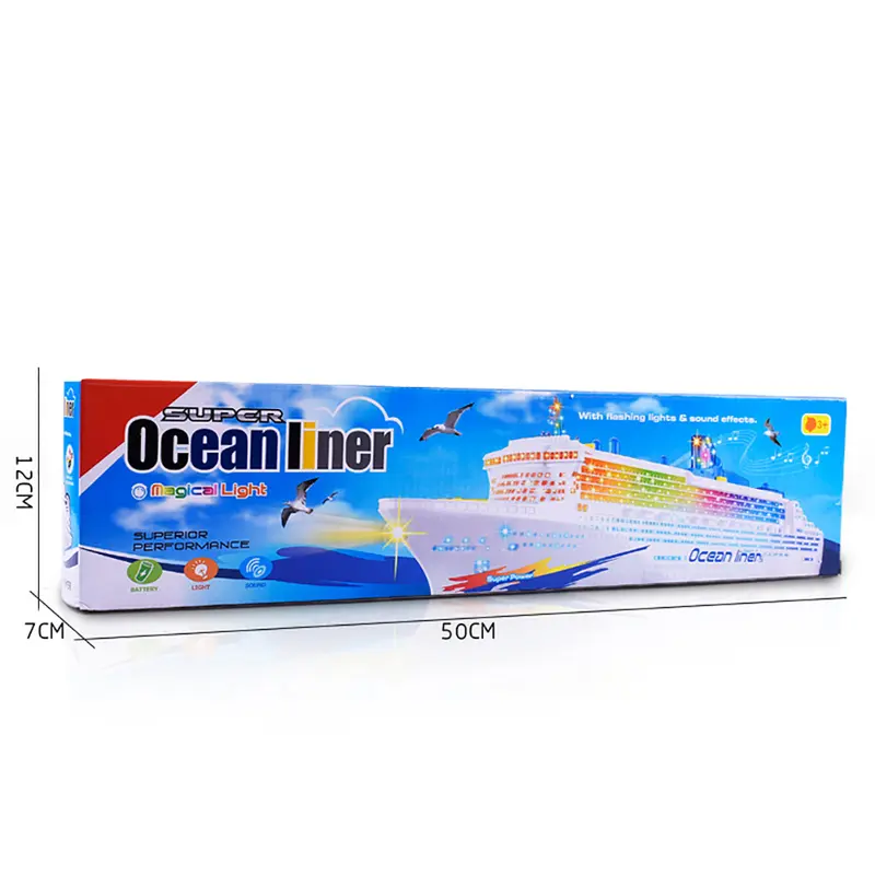 Đồ Chơi Tàu Du Thuyền Lót Đại Dương Chạy Điện, Waener, Nhạc Nhấp Nháy, Mô Hình Giáo Dục Trẻ Em 8