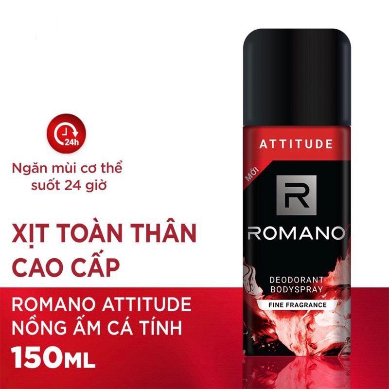 Xịt Khử Mùi Toàn Thân Romano Attitude 150ML