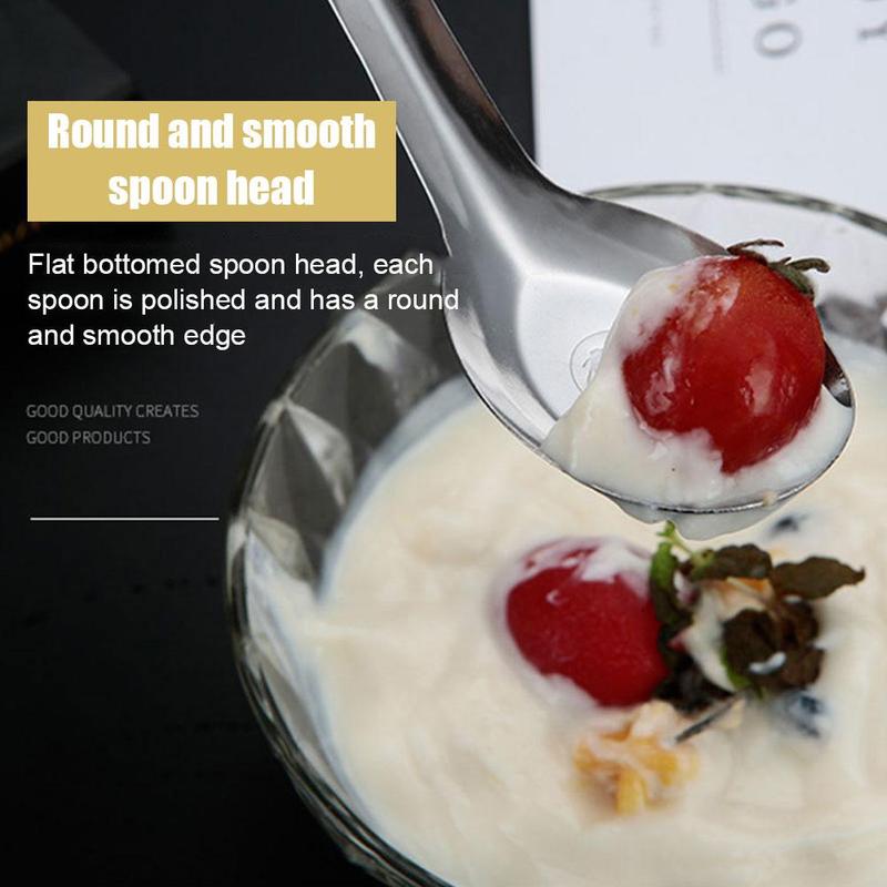Product Introduction of Spoon 401 Stainless Steel Household Flat Bottom Eating U0Q1 20