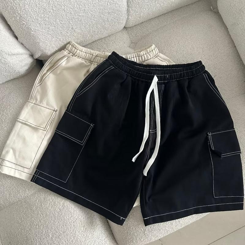  Quần Short Kaki CHNO màu ĐEN KEM túi hộp form  Nam nữ unisex  Quần kaki lưng chun Jaystoree 