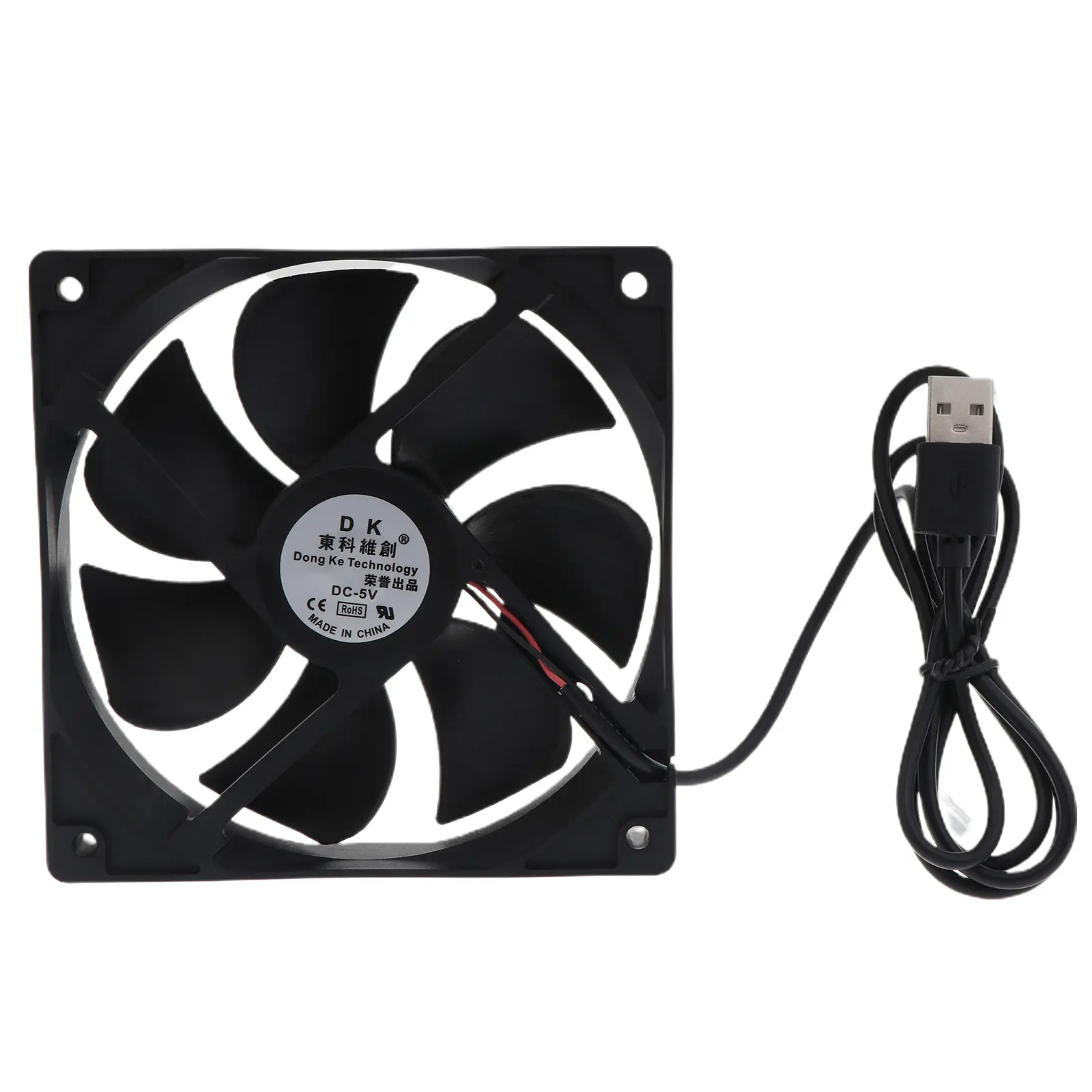 Quạt không chổi than DC, 12cm, 5V 0.32A, 2 dòng, 2pin, Tốc độ cao, Thích hợp cho máy chủ, Làm mát nguồn