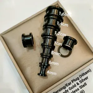 Persing Pria,earplug,piersing Pria Tindik Pria Titanium Hitam Stainless Stell