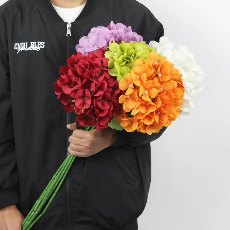 Artificial Hydrangea Flower, 4 Counts Faux Flower, Decorative Flower for Home Party Wedding Anniversary Festival 2