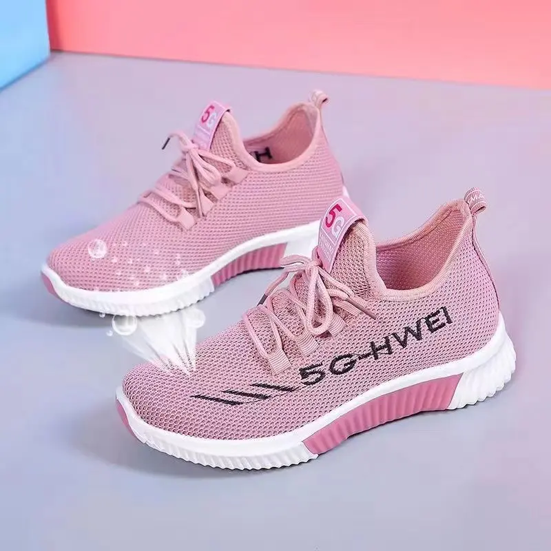 Trendy shoes new Chinese cloth shoes Korean version casual shoes running shoes women's fly-woven sports shoes