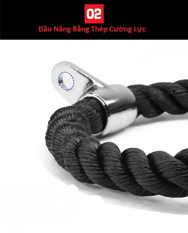 Dây Thừng Tập Cáp Tricep Rope , Tập Cơ Tam Đầu , Lưng Xô, Vai , Tay Sau , Tay Trước, Cơ Bụng 3