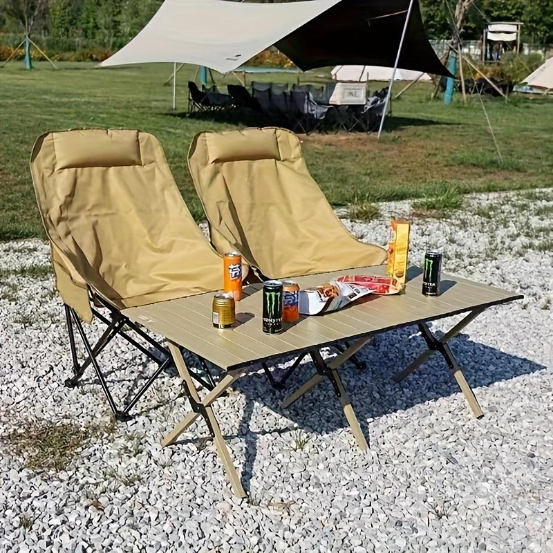 1pc Premium Outdoor Folding Chair - High Back Moon Lounger with Recliner Function - Perfect for Camping, Fishing & Outdoor Relaxation - Portable, Durable & Compact Fishing Stool 3