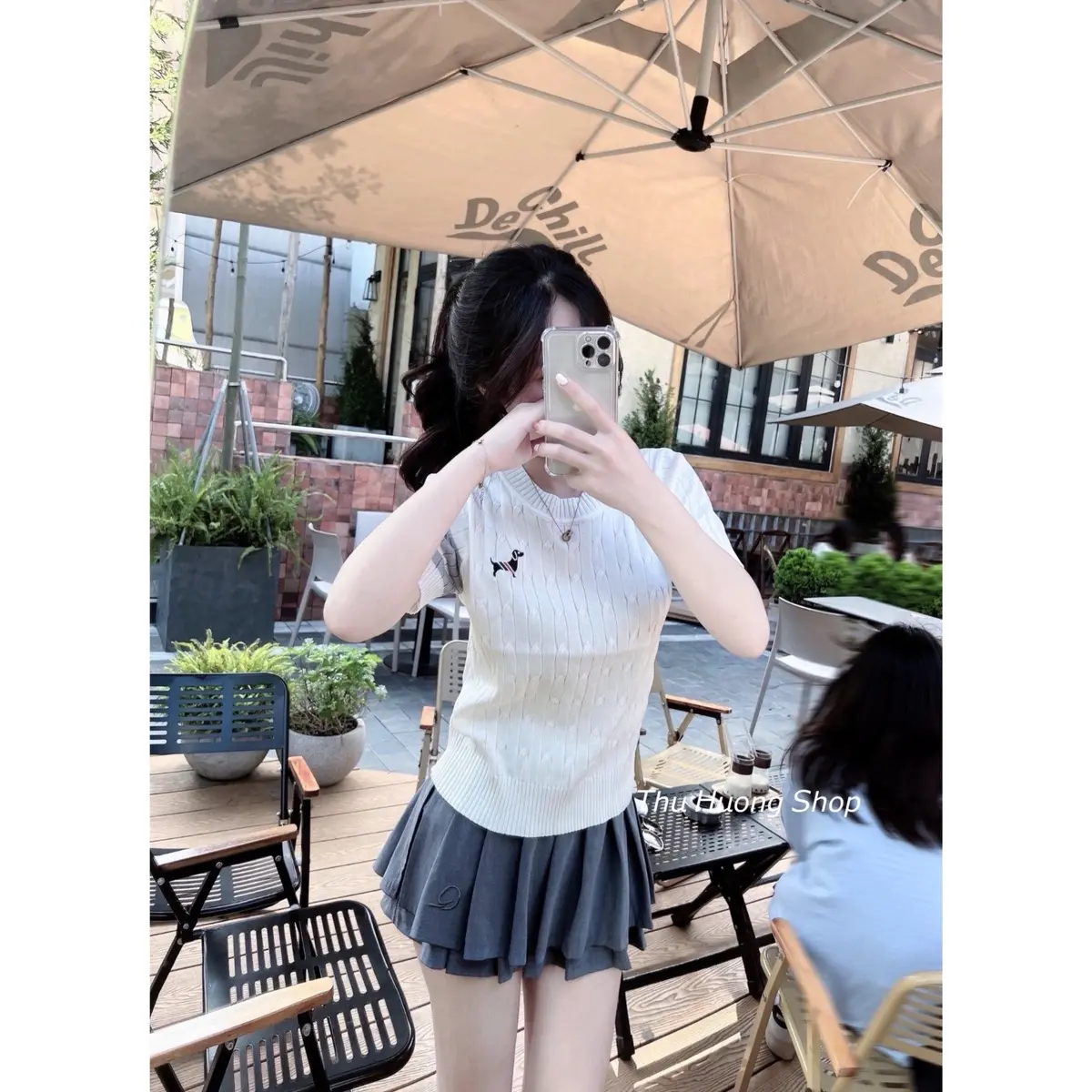 ÁO LEN CỔ TRÒN DỆT KIM THÊU CÚN-Nữ(ẢNH THẬT SHOP CHỤP) Women Top
