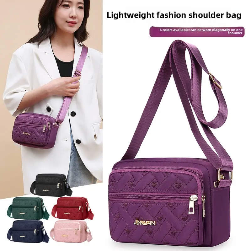 Lightweight Fashionable Ladies Multi-Layered Shoulder Bag Large Capacity Multi-Layered Messenger Bag