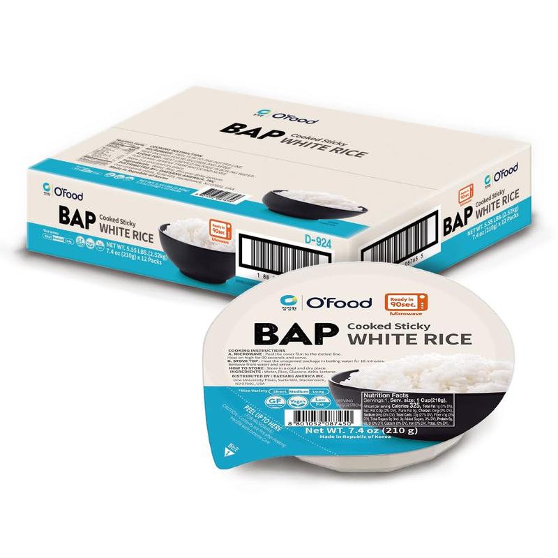 Instant Rice (of 3), Korean Cooked White Rice, Microwavable, Gluten ...