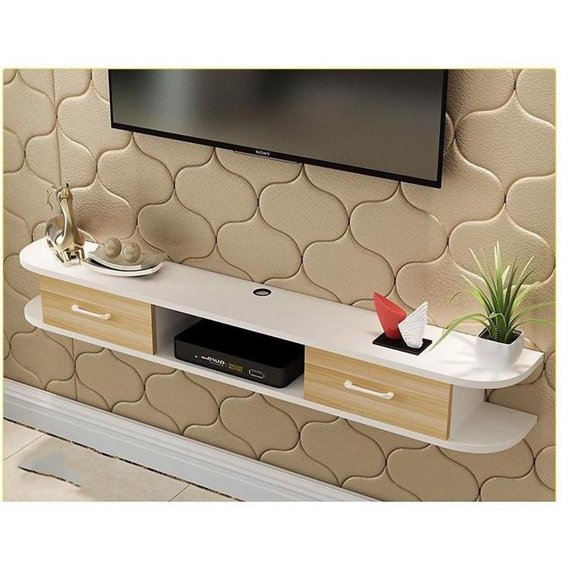 KỆ TIVI TREO TƯỜNG HUCHU HIỆN ĐẠI BO CONG CÓ 2 NGĂN CHẤT LIỆU GỖ MDF CAO CẤP NHIỀU MÀU SẮC ĐA NĂNG TIẾT KIỆM DIỆN TÍCH