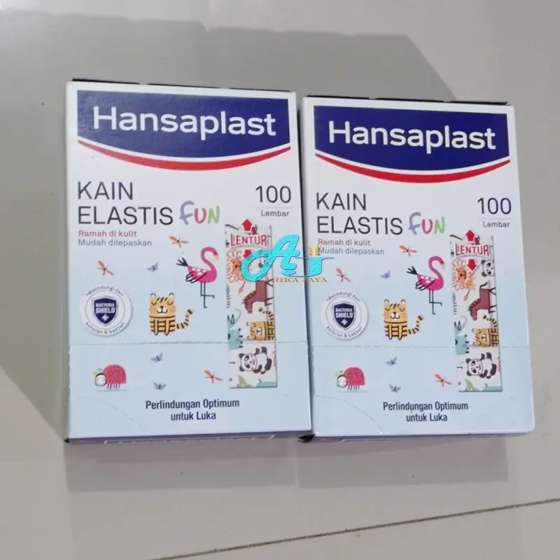 Hansaplast Junior Fun Kain Elastis 100 Lembar Motif Lucu & Menarik Perindungan Optimum untuk Luka Perekat Kuat 2