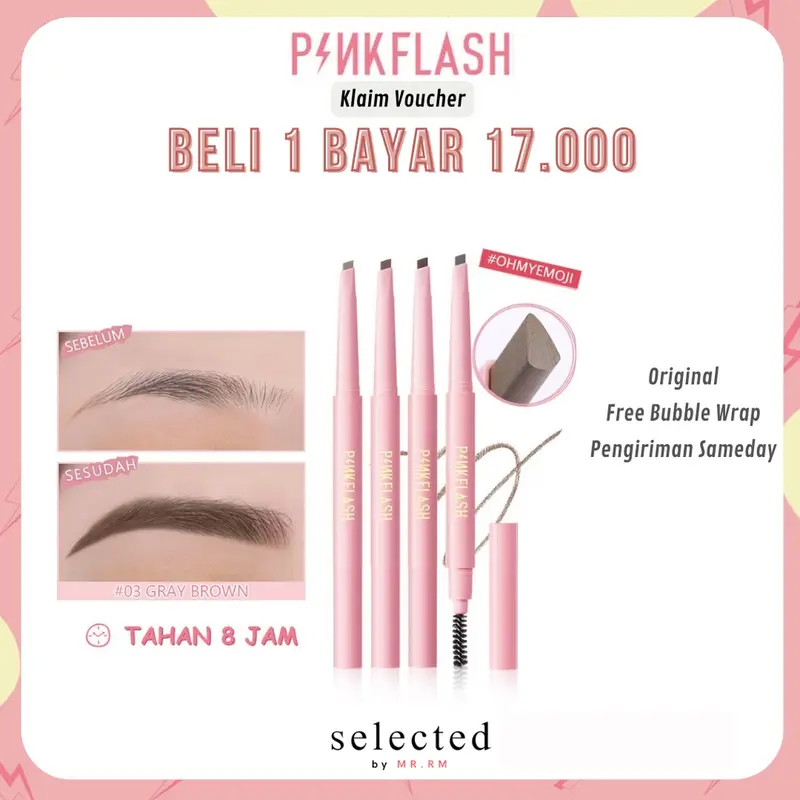 PINKFLASH OhMyEmoji AUTOMATIC Eyebrow Pencil Lasting 8h Waterproof Pigmented Easy Blend Soft Durable Fiber Rotating PF-E09 0