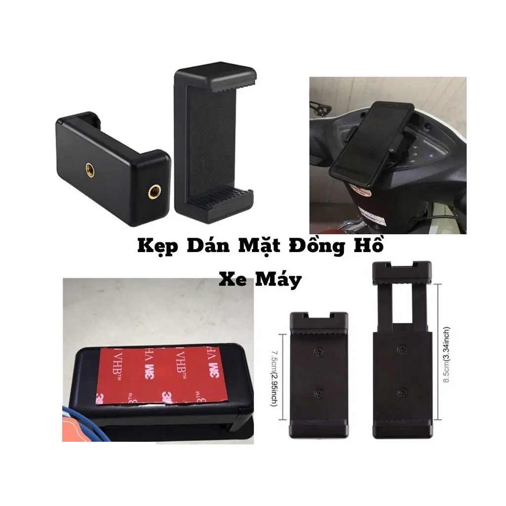Kẹp điện thoại Loại Dán Mặt Đồng Hồ Xe máy, Nhỏ Gọn Tiện lợi Cao Su Phụ Tùng Phụ Kiện
