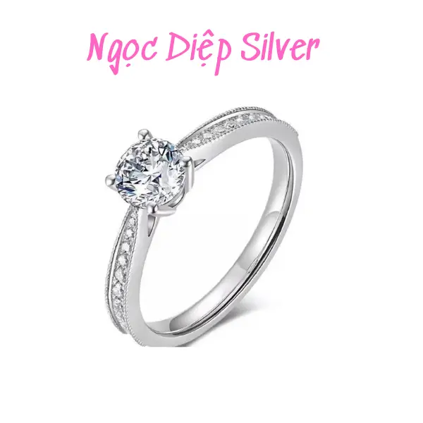 Nhẫn nữ thiết kế bốn chấu thanh lịch B8 3