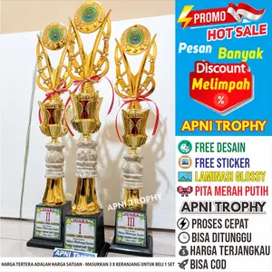 Piala LOMBA SET MAPSI JUARA 1 2 3 BAHAN MARMER TINGGI GRATIS STIKER PITA