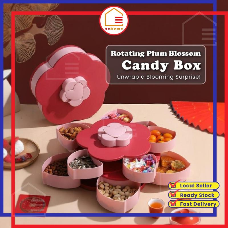Rotating Flower Snack Candy Storage Box / Kotak Gula-gula Makanan ...