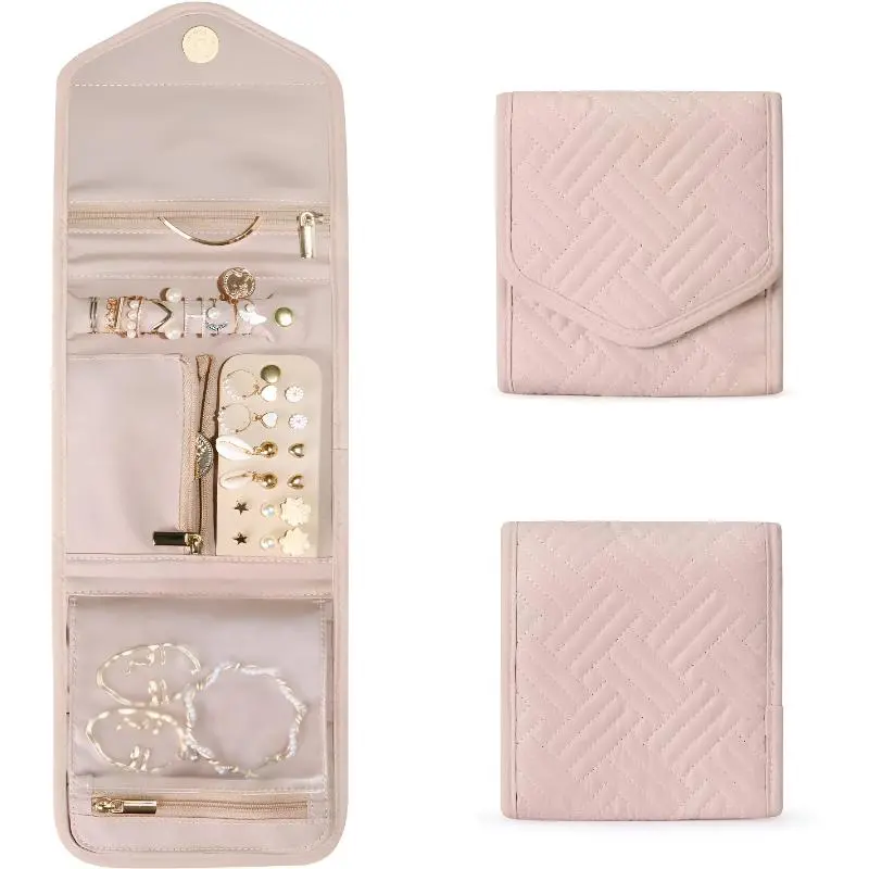 Travel Jewelry Storage Box, 1 Count Multi-functional Jewelry Organizer, Jewelry Storage Bag, Portable Jewelry Organizer for Necklace, Earrings, Bracelet, Ring