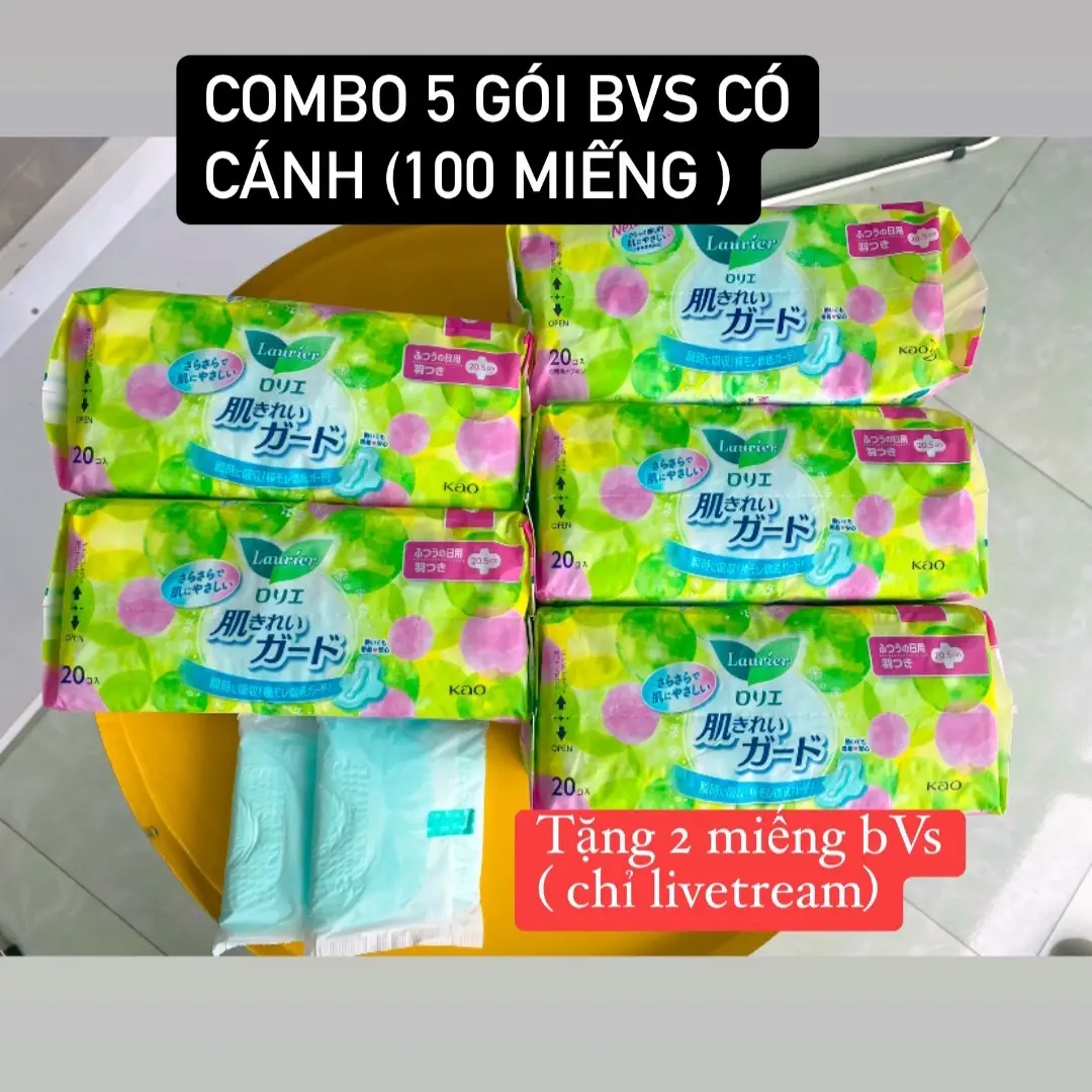 [chỉ Livetream ] combo 5 gói Laurier (100 cái)