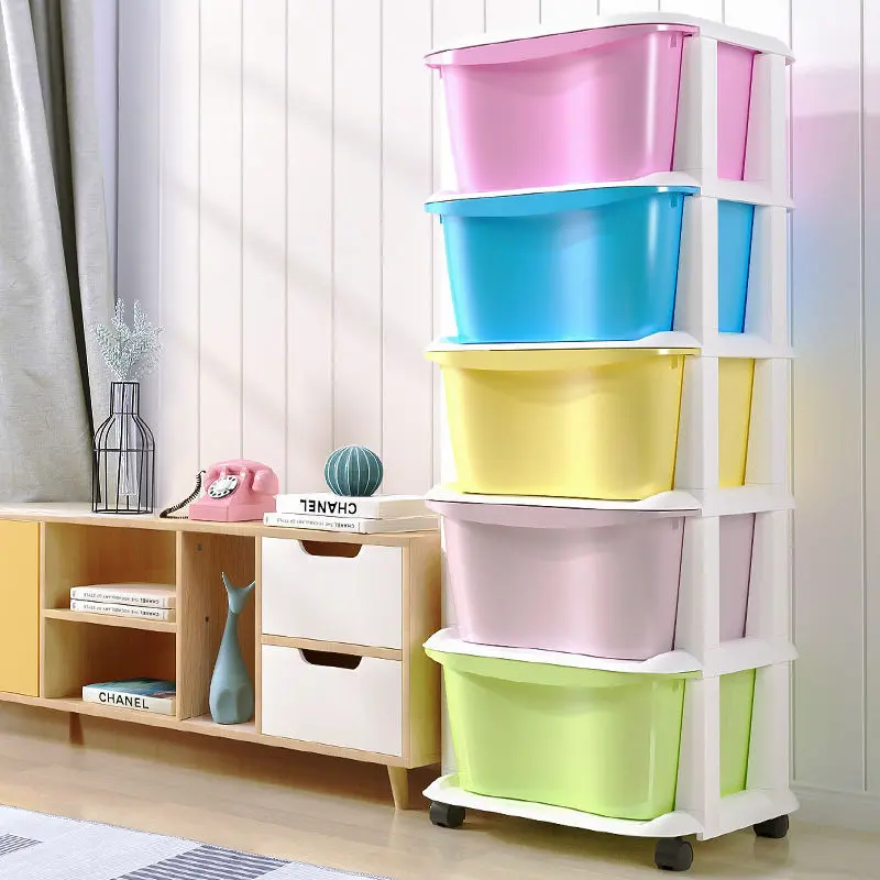 tủ nhựa ngăn kéo đa sắc 5 tầng, tủ nhựa đựng quần áo có bánh xe nhựa cao cấp kệ giường bàn 3