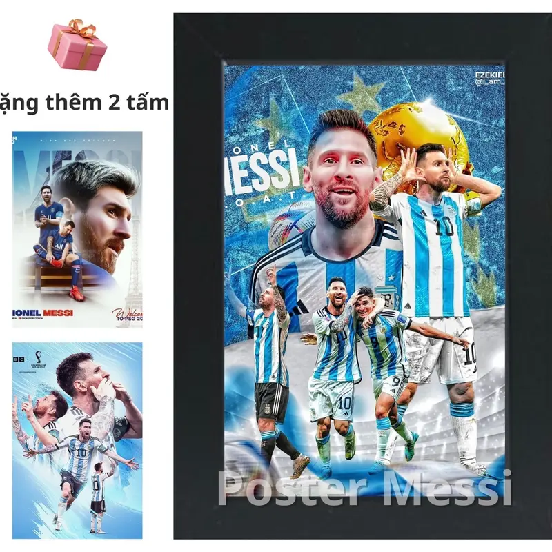 Khung ảnh Poster Lionel Messi kích thước A5(28x24cm) cực đẹp dành cho anh em trang trí phòng ốc cực đẹp 5